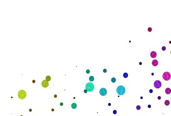 Light multicolor, rainbow vector cover with spots.