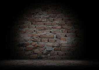 Big brickes on wall and floor urban background and texture 3d rendering