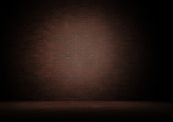 Red bricks texture on wall and floor great city urban background view from front 3d rendering