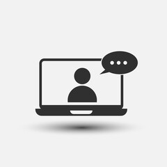 Online consulting line icon, outline vector sign, linear pictogram isolated on white. Symbol, logo illustration.