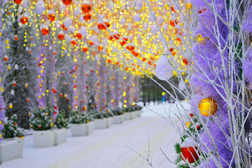 A light tunnel of light at Christmas