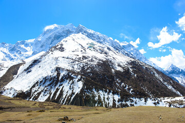 Fototapeta na wymiar Mountain valley in the area of Mount Manaslu, Himalayas