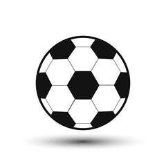 Soccer ball icon isolated on grey background.