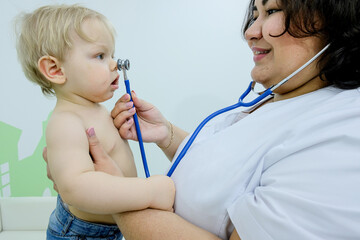 little boy at the pediatrician appointment