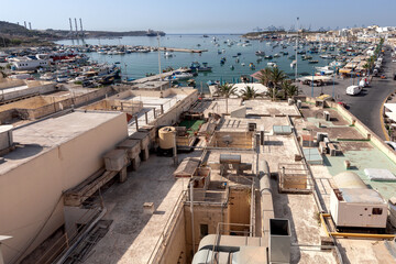 Malta. Aerial view of Marsaxlokk.