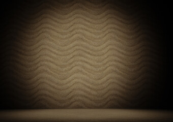Sand and beach background and floor with vignet effect 3d rendering