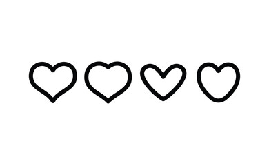 Heart vector icons collection. Linear hearts set. Valentine's day and love symbols.