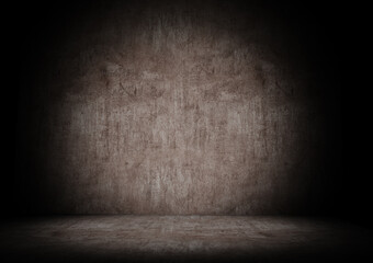 Concrete wall and floor with plaster paint scratches chalk and stains 3d rendering