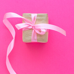 valentines day background gift concept mothers Day romance or 8 March pleasant top view copy space for text food background rustic