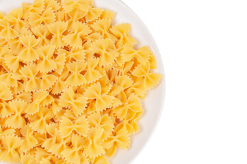 Pasta farfalle butterfly isolated on the white