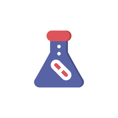 Medicine, Pharmacy Technology Chemistry Flat Icon, Logo, Vector