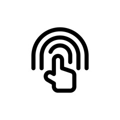 Touch ID, Fingerprint Sensor to Unlock Outline Icon, Logo, Vector