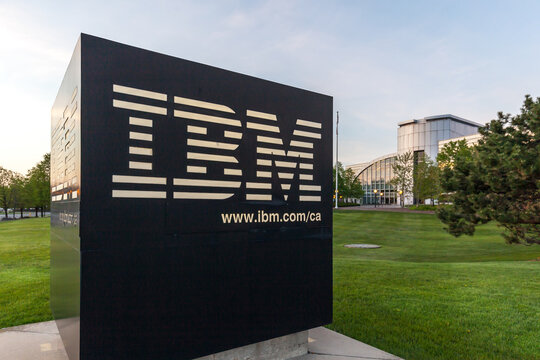 Markham, Ontario, Canada - May 16, 2018: IBM Canada Head Office in Markham, Ontario, Canada. IBM is an American multinational technology company.