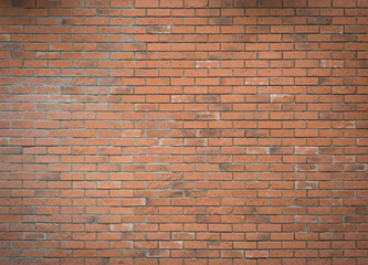 Fototapeta premium Red block brick wall for background.