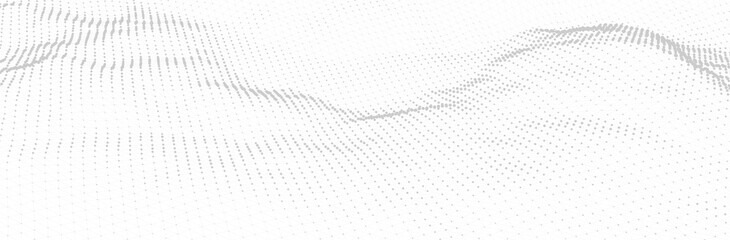 White background. Triangular wireframe landscape. 3d dot surface pattern. Futuristic geometric gray backdrop. Calm neutral business presentation template. Contemporary vector design art