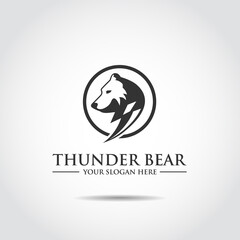 Thunder Bear Logo Template. Vector Illustrator Eps.10