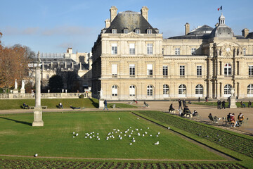 Jardin du Luxembourg en hiver à Paris, France