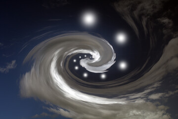 planet in space,vortex,swirl, galaxy, illustration,black, star,  spiral, space,white, cosmos, sky,