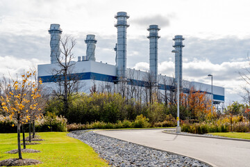 Brampton, Ontario, Canada- November 4, 2018: Goreway Power Station, a natural gas power station...