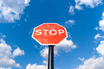 Red stop sign, UK