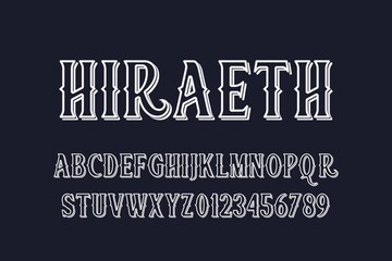 alphabet vintage font, typeface design, black style background