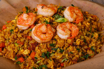 Asian cuisine - Fried Rice with prawn