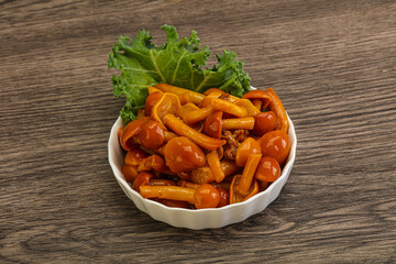 Marinated mushroom - honey agaric in the bowl