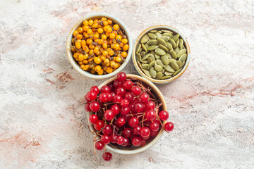 top view fresh fruits different berries on the white background fruit berry fresh taste