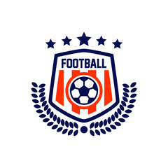 shield emblem badge seal football soccer logo vector template 