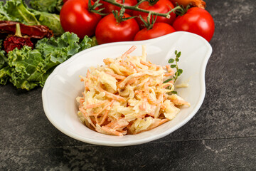 Vegetarian Cole slaw salad with cabbage