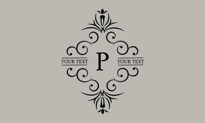 Luxury logo template for business, restaurant, boutique, hotel, jewelry, greeting cards, invitations, menus, labels, heraldry, fashion.
Premium monogram design with the letter P.