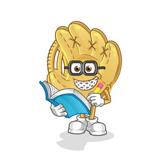 baseball glove geek cartoon. cartoon mascot vector