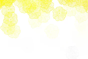 Foto op Canvas Light Yellow vector abstract backdrop with leaves. © smaria2015
