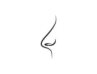 Body, nose, smell icon. Vector illustration, flat.