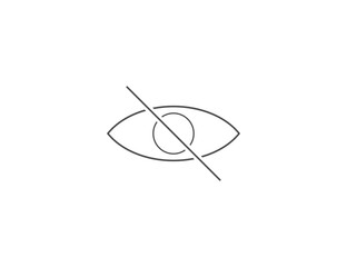 Eye, hidden, invisible icon. Vector illustration, flat.