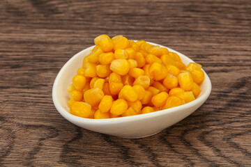 Sweet corn seeds in the bowl
