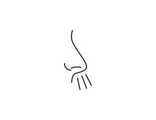 Body, nose, smell icon. Vector illustration, flat.
