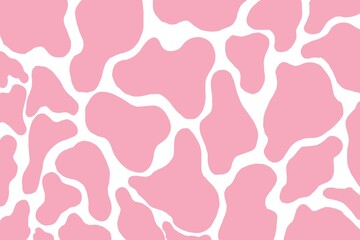 Spot cow texture pattern pink and white color wallpaper, Drawing Illustration from digital program technique in computer, Design for Animal or Farm festival, Cowboy style, Happy new year day concept.