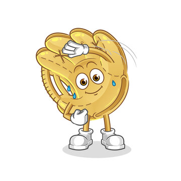 Baseball Glove Stretching Character. Cartoon Mascot Vector