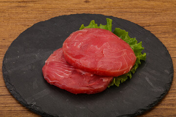 Raw tuna steak for grill