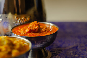 Mild chicken Korma and chicken Tikka Masala with Basmati rice