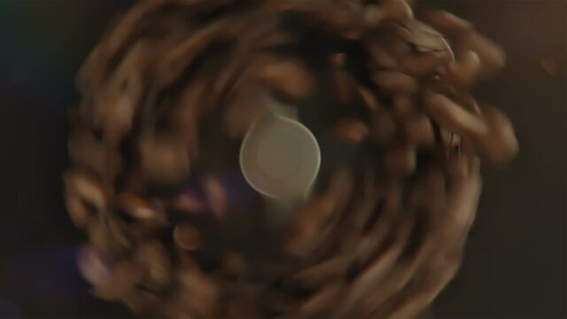 coffee beans grinding animation