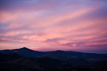 Obraz premium sunrise over the mountains in the alpujarra