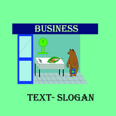 bear buying in fishmonger