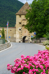Glorenza, historic village in Venosta valley. Walls