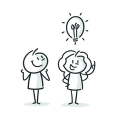 stick figures: woman with an idea (no. 8)