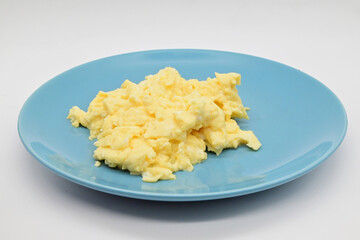scrambled eggs on a plate