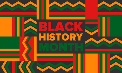 Black History Month. African American History. Celebrated annual. In February in United States and Canada. In October in Great Britain. Poster, card, banner, background. Vector illustration