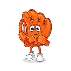 baseball glove boxer character. cartoon mascot vector