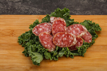 Iberian pork Fuet sausage slices